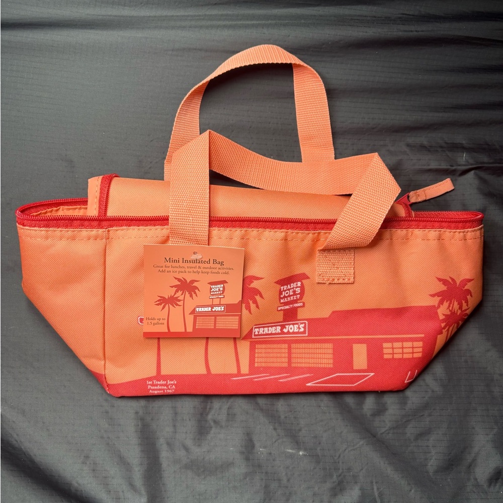 Trader Joe's Orange and Red Insulated Tote